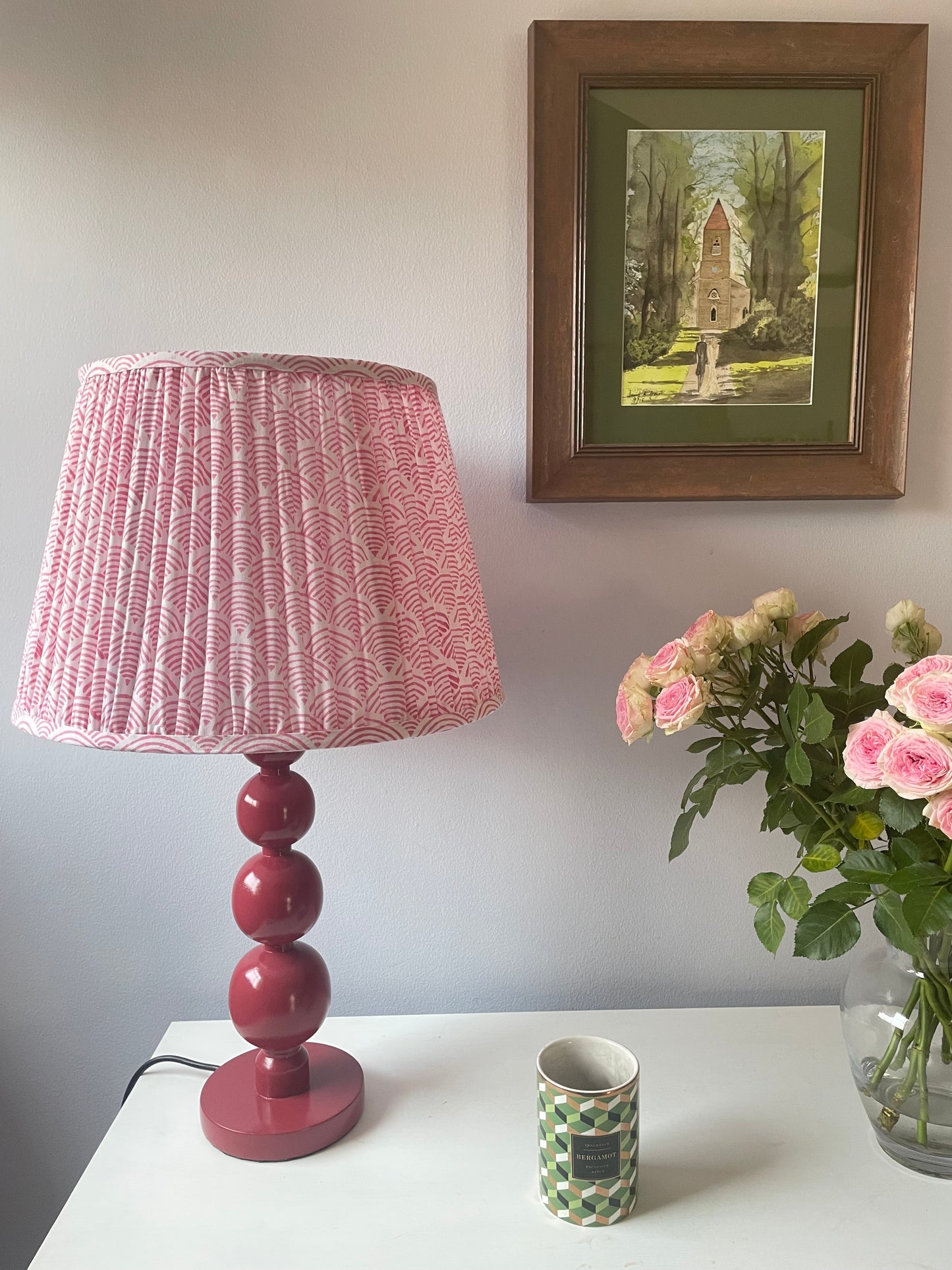 Bobbin Lamp Base - Red