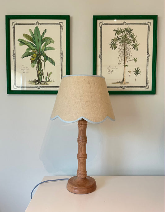 Scallop Edged Lampshade - Pale Blue