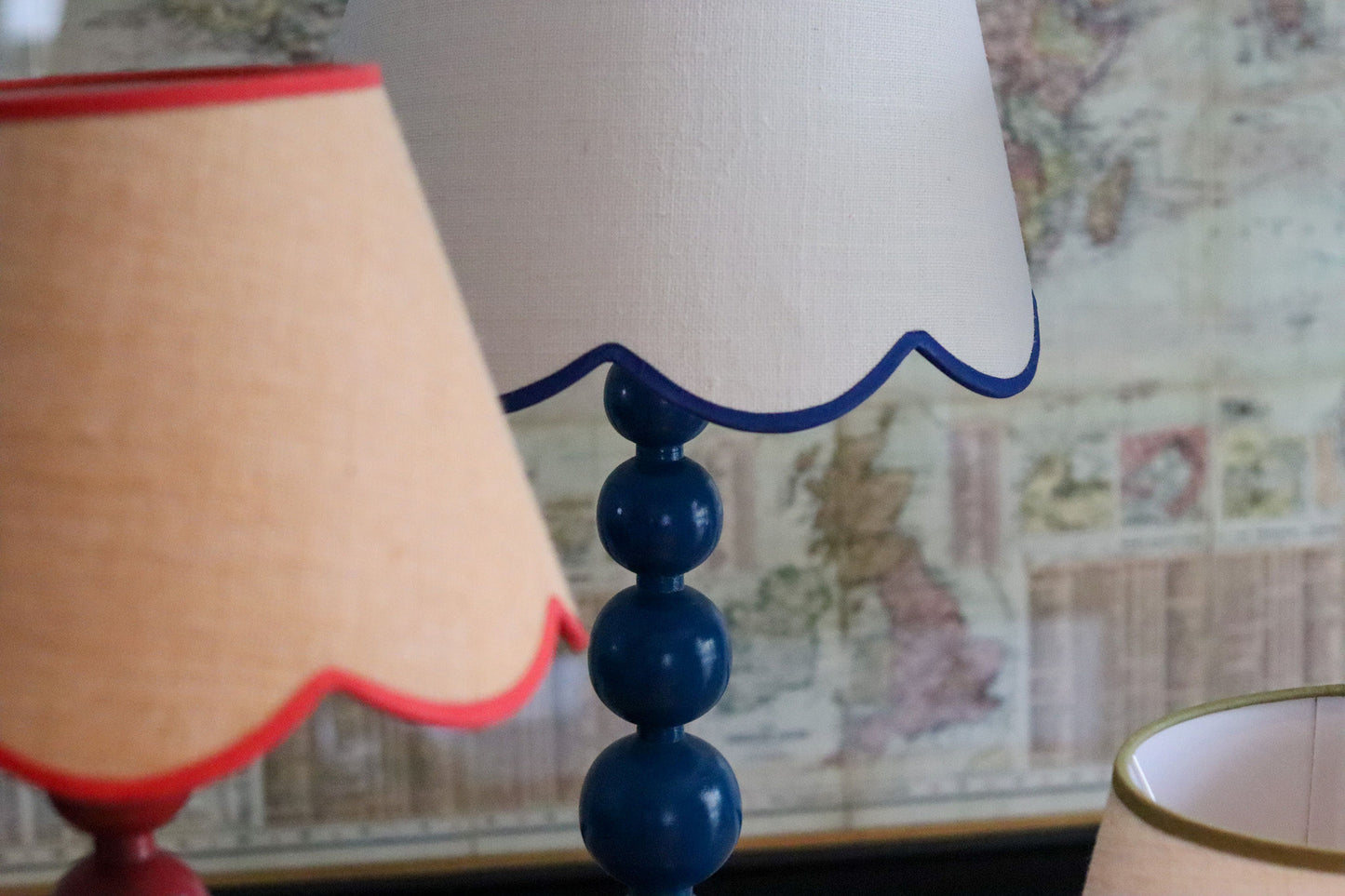 Scallop Edged Lampshade - Red