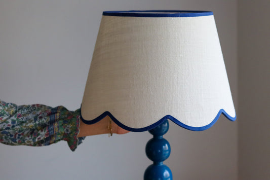 Scallop Edged Lamphade - Royal Blue