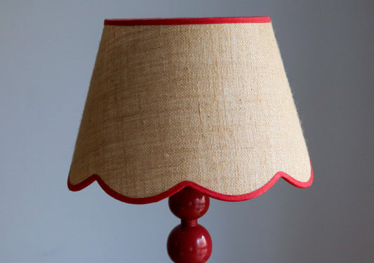 Scallop Edged Lampshade - Red