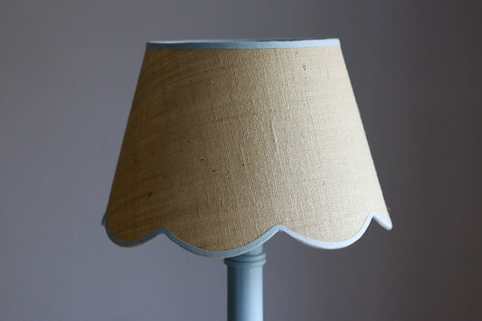 Pale Blue Scallop Edged Lampshade